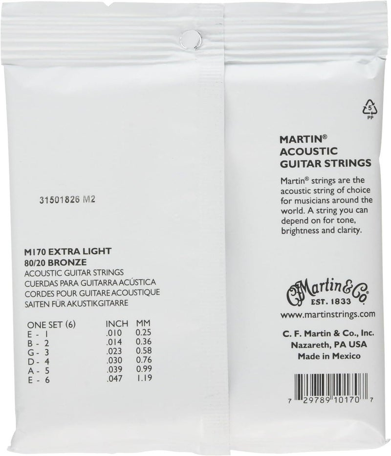 Martin C.F. Martin & Co. M170 80/20 Bronze Acoustic Guitar Strings - Extra Light - Image 4