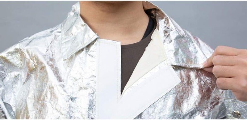 cheekyglo Heat Resistant Insulation Suit Anti Thermal Radiation Suit 300 degree Fireproof flameproof Composite Aluminium Foil Firefighter Uniform (XL) - Image 2