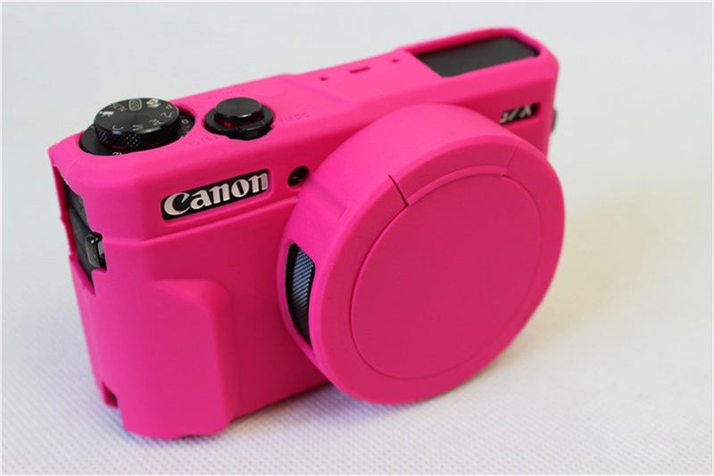 BolinUS G7 X Mark II Case, BolinUS Fullbody Ultra-Thin Lightweight Rubber Soft Silicone Case Bag Cover for Canon PowerShot G7 X Mark II -Rosered - Image 2