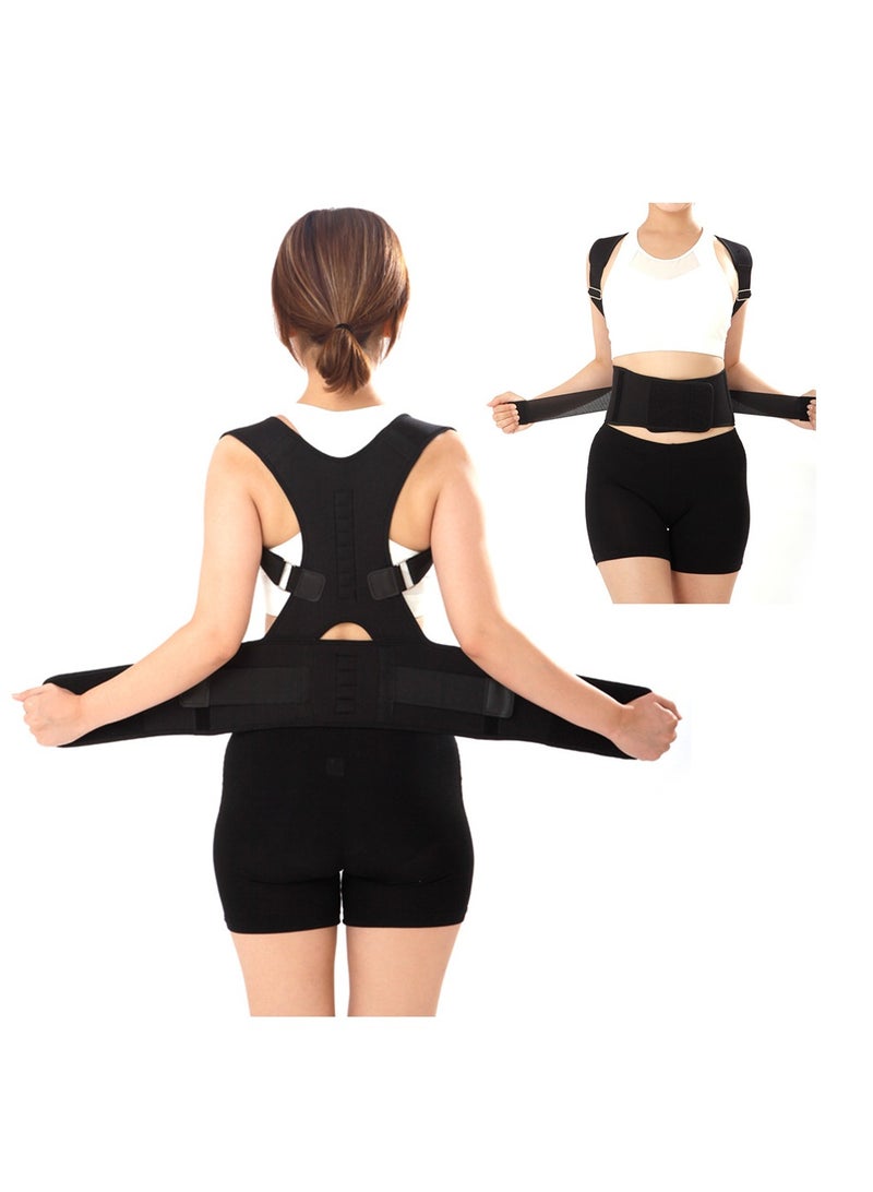 Thoracic Back Brace Posture Corrector Shoulder Upper and Lower Back Pain Relief - Perfect Posture Brace for Cervical Lumbar Spine - Fully Adjustable Belt - Image 1