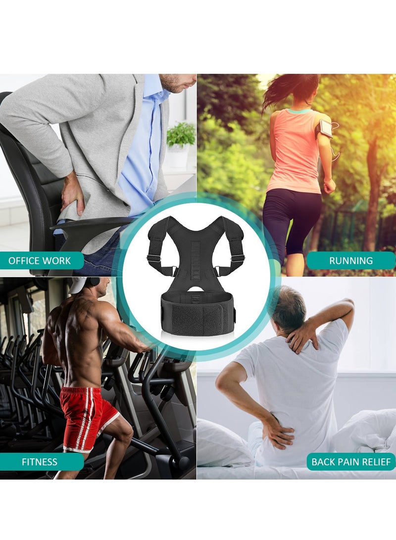 Thoracic Back Brace Posture Corrector Shoulder Upper and Lower Back Pain Relief - Perfect Posture Brace for Cervical Lumbar Spine - Fully Adjustable Belt - Image 4