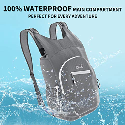 Outlander 100% Waterproof Hiking Backpack Lightweight Packable Travel Daypack(Grey) - Image 2