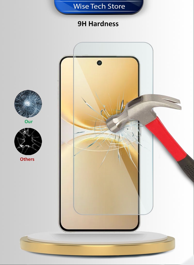 دبليو تيك واقٍ شاشة زجاجي مقسّى 9H 2.5D بحواف منحنية لسلسلة WTech المميزة لهاتف vivo Y500 Pro 5G 2025 (MSG9CN) - شفاف - Image 3