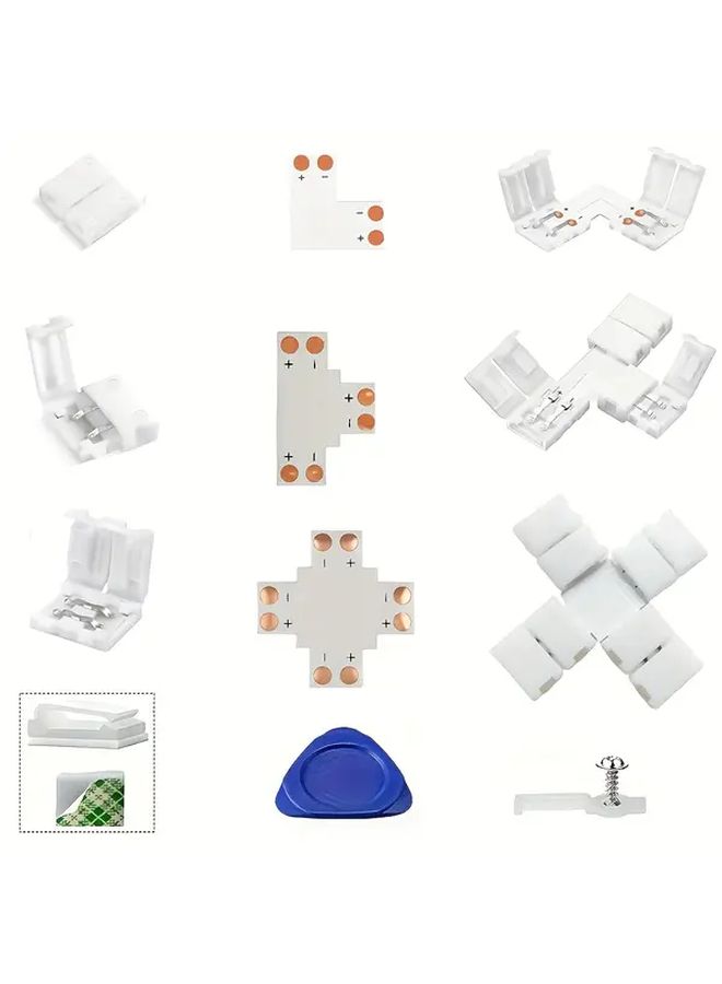2pin 8mm LED Strip Light Connector No Welding Adapter Plate 4pcs Multi Component Pack - Image 1
