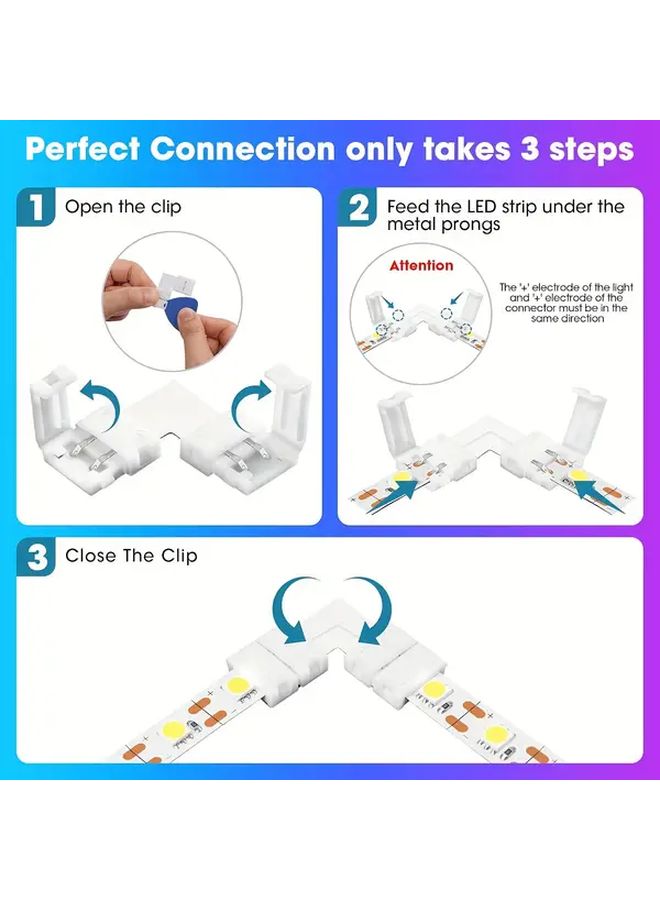 2pin 8mm LED Strip Light Connector No Welding Adapter Plate 4pcs Multi Component Pack - Image 2