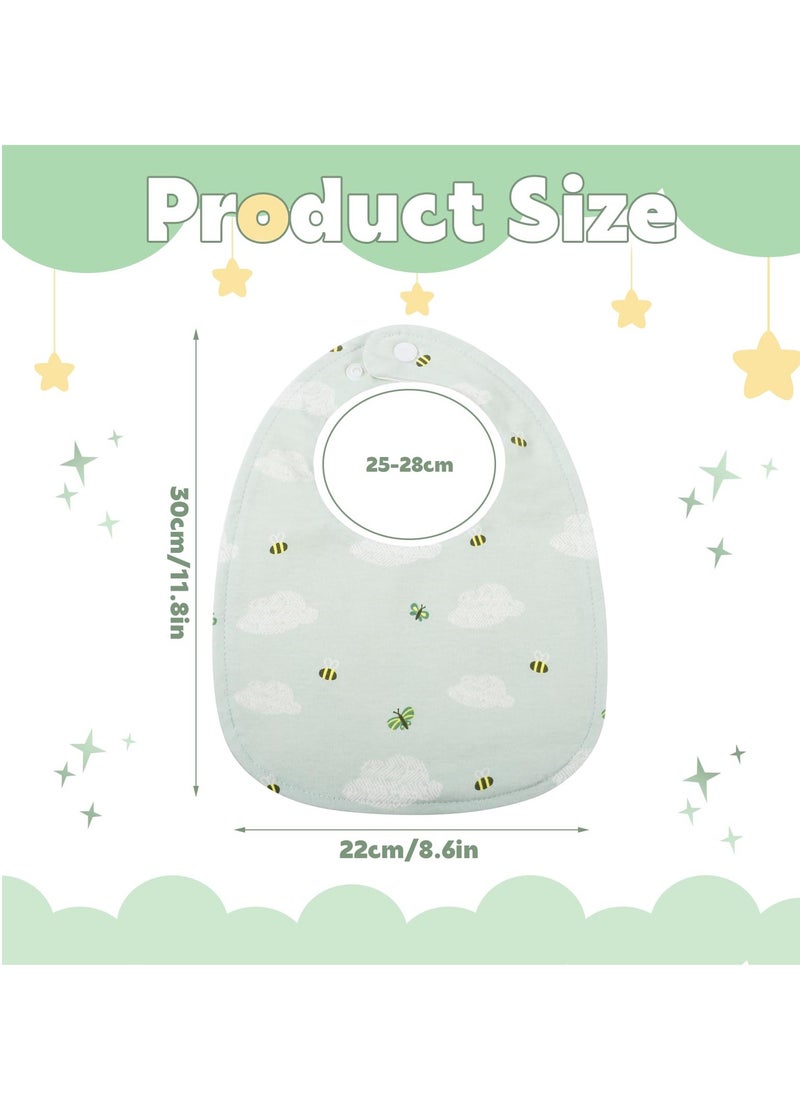 Bebiland 8 Pack Dribble Bibs, Soft Cotton Baby Teething Bibs Waterproof Drool Bibs (Multicolour)  - Image 2