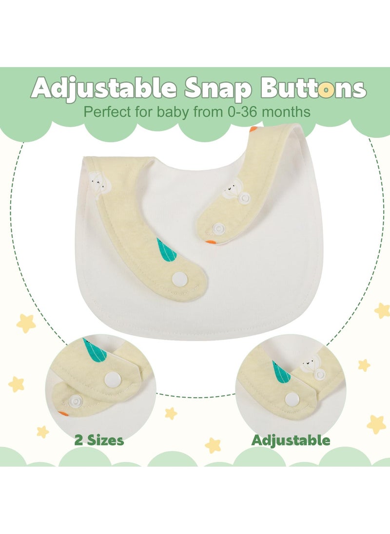 Bebiland - 8 Pack Dribble Bibs, Soft Cotton Baby Teething Bibs Waterproof Drool Bibs (Multicolour) - Image 1