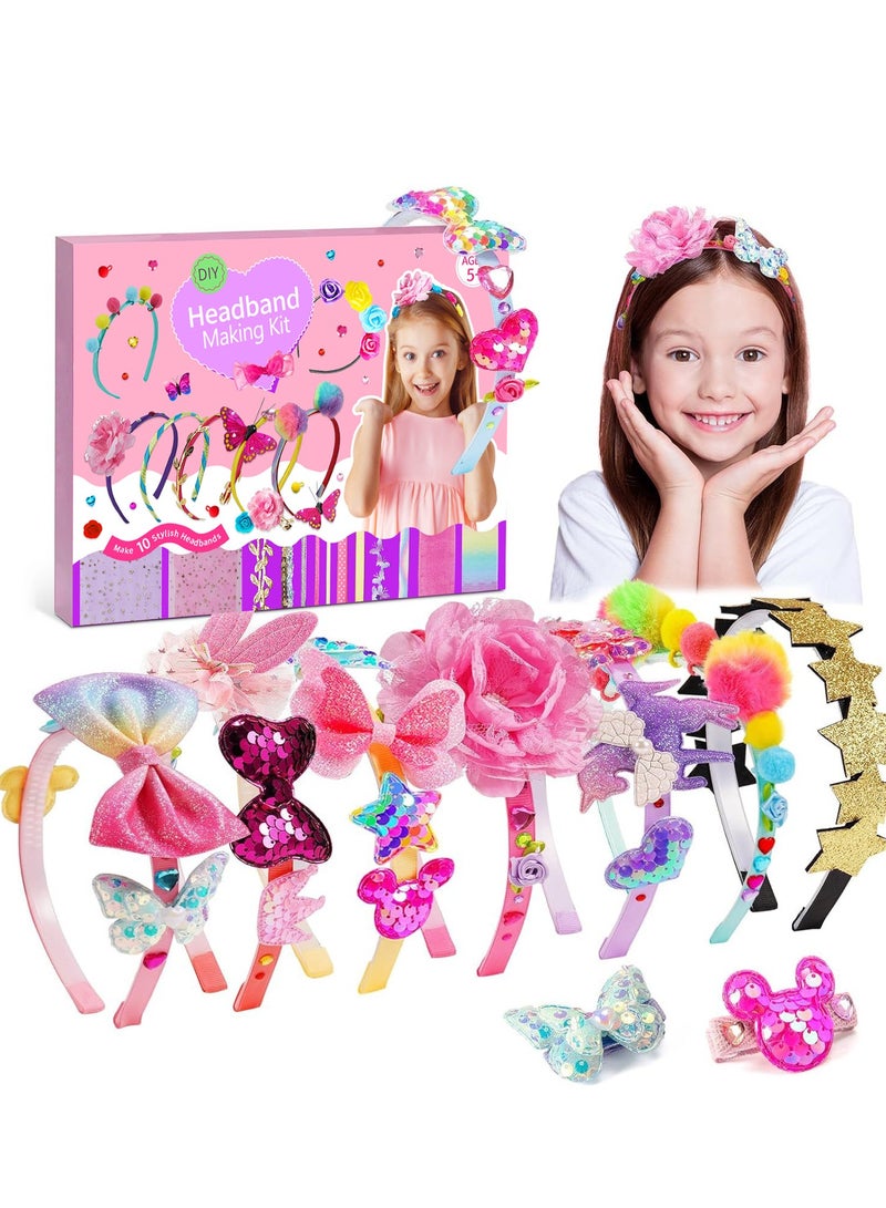 Mordely Hair Accessories for Girls, Headband Making Kit,Toys Gifts for 3-12 Years Old Girls,Girls Toys Age 6-8, Arts and Craft Kits, Birthday Presents DIY Christmas Stocking Stuffers- 49 Pc - Image 1