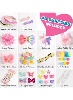 Mordely Hair Accessories for Girls, Headband Making Kit,Toys Gifts for 3-12 Years Old Girls,Girls Toys Age 6-8, Arts and Craft Kits, Birthday Presents DIY Christmas Stocking Stuffers- 49 Pc  - Image 4