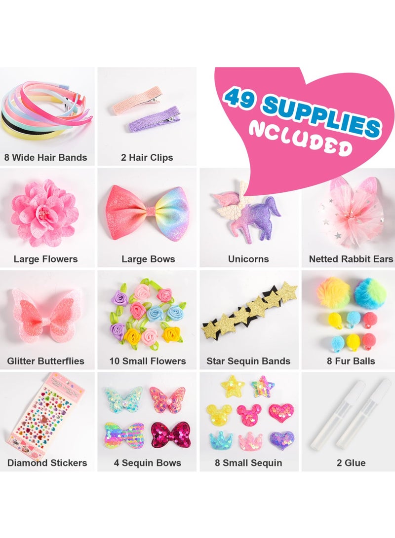 Mordely Hair Accessories for Girls, Headband Making Kit,Toys Gifts for 3-12 Years Old Girls,Girls Toys Age 6-8, Arts and Craft Kits, Birthday Presents DIY Christmas Stocking Stuffers- 49 Pc - Image 4
