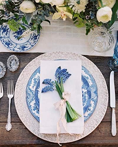 Fennco Styles Classic Solid Color Hemstitch Border Table Napkin for Dining Table Banquet Wedding Family Dinner White 20 x20 Inch Set of 4 - Image 3