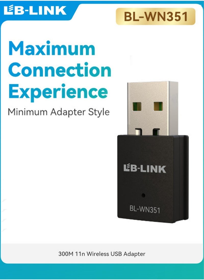 LB-LINK - LB-LINK 300Mbps Mini USB Wireless WiFi Adapter Usb 2.0 802.11b/g/b 2.4GHz  LAN Internet Network Adapter Receiver - Image 1