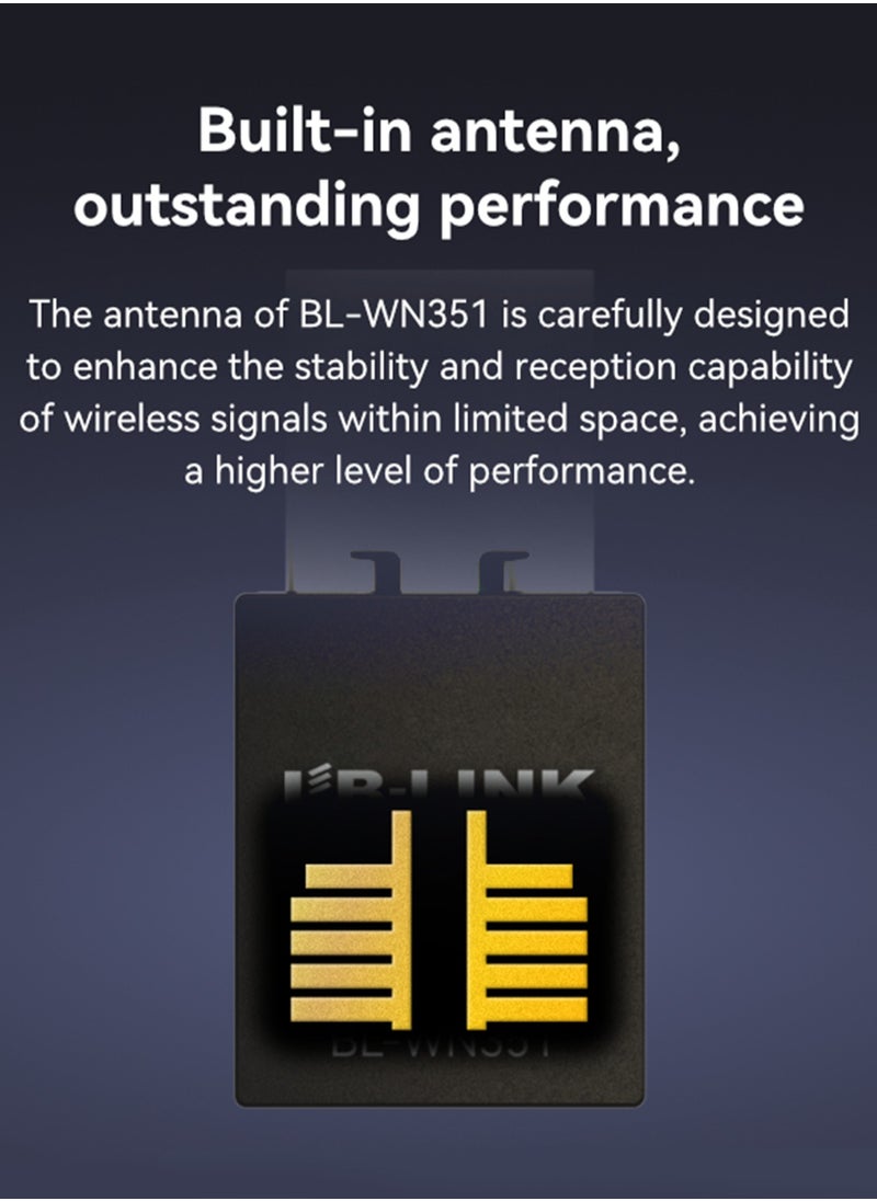 LB-LINK - LB-LINK 300Mbps Mini USB Wireless WiFi Adapter Usb 2.0 802.11b/g/b 2.4GHz  LAN Internet Network Adapter Receiver - Image 1