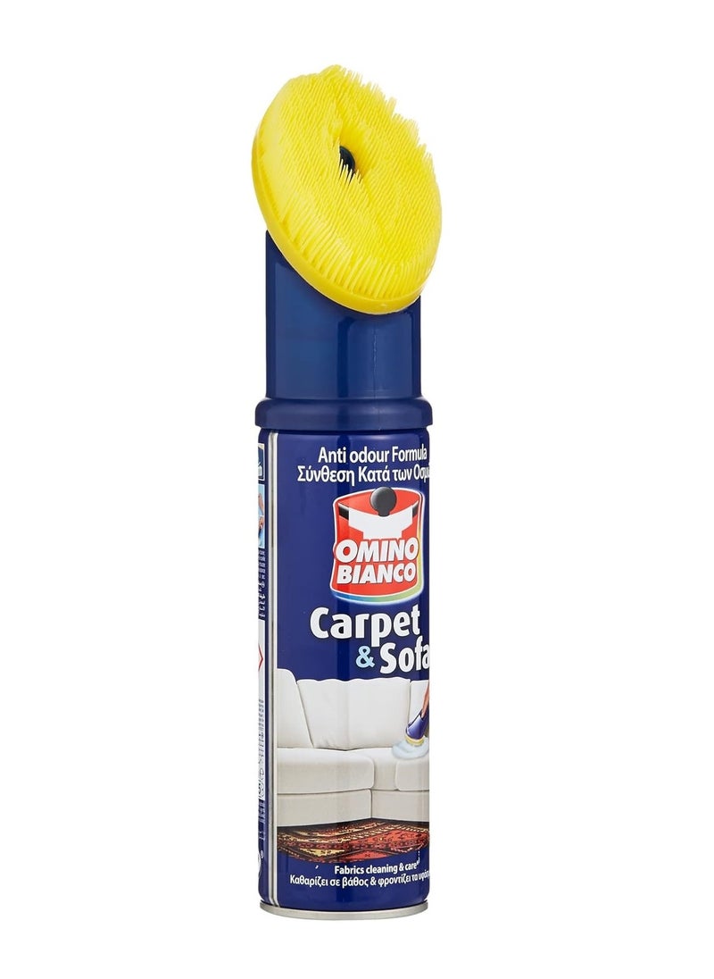 Omino Bianco - Dry Foam Carpet And Sofa Cleaner With Brush Upholstery Stain Remover Foaming Removes Stubborn Stains and Odors From Sofas Floor And Car Seats 300 ml Capacity - Image 1