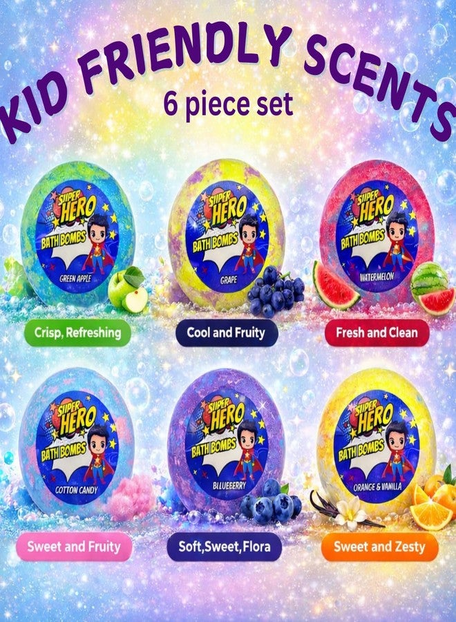 EvolutionUSA 6 Purple Epic Superhero Bath Bombs for Kids – Childrens Super Hero Bath Bombs Toy, Organic Bathbomb with Surprise, Superhero Bath Fizzers, Lush Bathbombs Birthday, Christmas, Easter - Image 2
