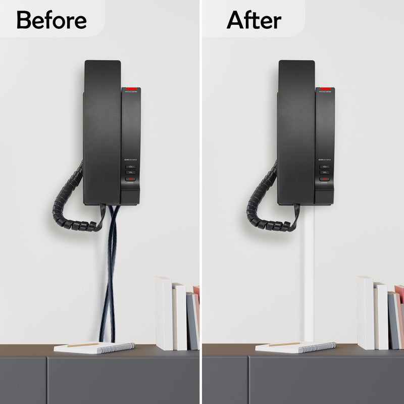 RUBBER BOND TV Cord Hider â€“ Flexible Wall Cord Cover Low Profile Silicone Cable Raceway Self Adhesive Cut to Size Design for Hiding Wires on Wall Clean Home Setup Cable Concealment, White, 6 Feet - Image 5
