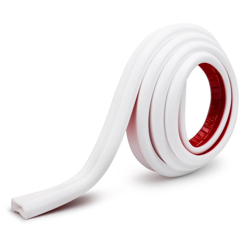 RUBBER BOND TV Cord Hider â€“ Flexible Wall Cord Cover Low Profile Silicone Cable Raceway Self Adhesive Cut to Size Design for Hiding Wires on Wall Clean Home Setup Cable Concealment, White, 6 Feet - Image 2