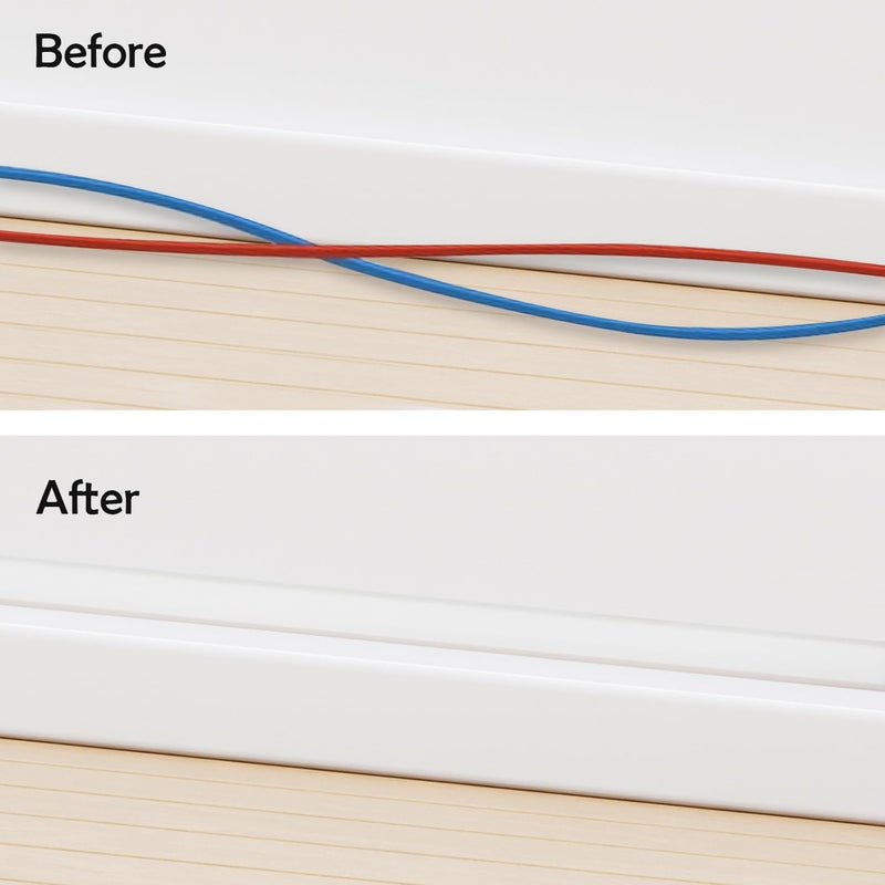 RUBBER BOND TV Cord Hider â€“ Flexible Wall Cord Cover Low Profile Silicone Cable Raceway Self Adhesive Cut to Size Design for Hiding Wires on Wall Clean Home Setup Cable Concealment, White, 6 Feet - Image 4