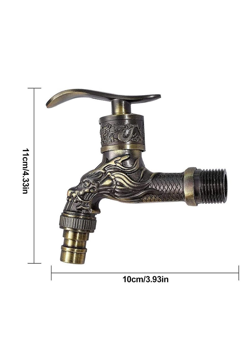 Y&D Wall Mount Faucet, Vintage Brass Outdoor Tap, Antique Garden Tap Kit, Zinc Alloy Basin Faucet for Home, Kitchen, Bathroom, Outdoor, (1/2") - Image 5