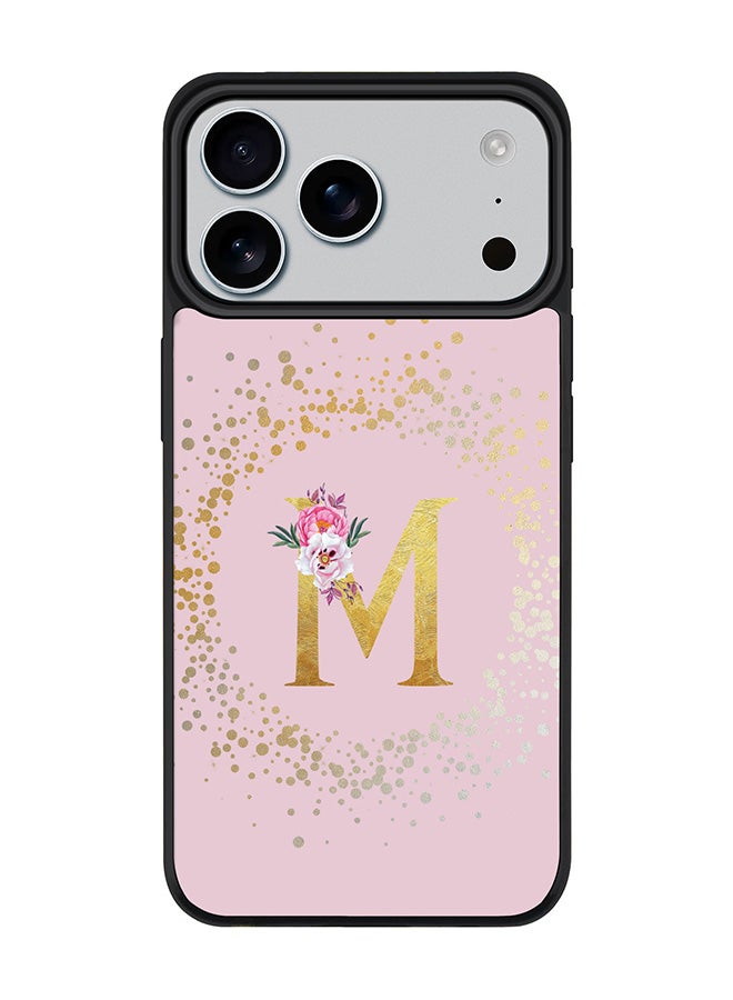 Stylizedd iPhone 17 Pro Max Case, [Compatible with MagSafe] Slim Magnetic cover Phone Case iPhone 17 Pro Max -Custom Monogram Floral - M  (Pink ) - Image 1