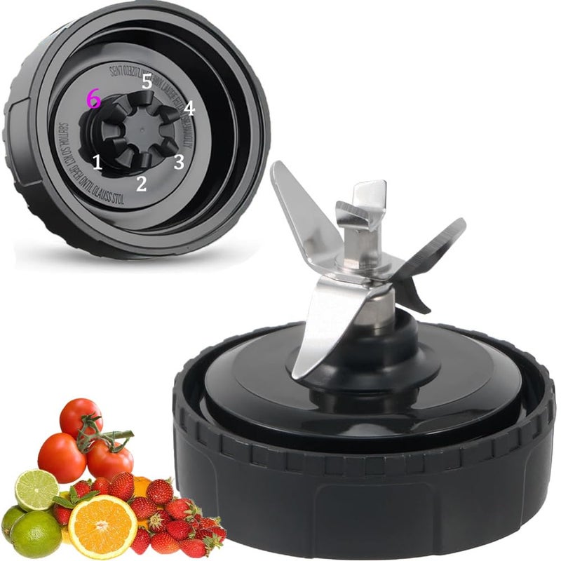 ABTER [UPGRADE] 6-Fin Male Blender Blade Replacement Parts for Nutri Ninja Blender BL660 BL770 BL780 BL740 .(Small 3.35inch Blade) - Image 1