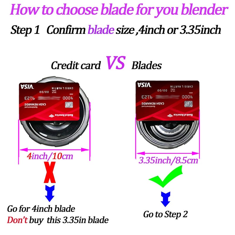 ABTER [UPGRADE] 6-Fin Male Blender Blade Replacement Parts for Nutri Ninja Blender BL660 BL770 BL780 BL740 .(Small 3.35inch Blade) - Image 3