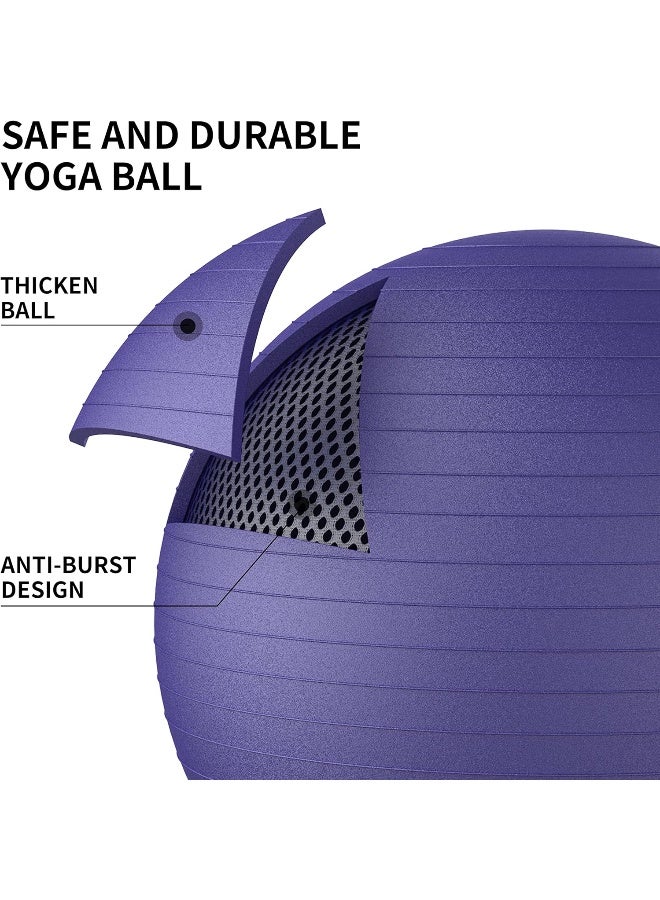 PROIRON Exercise Ball Anti-Burst Yoga Ball Chair with Quick Pump Slip Resistant Gym Ball Supports 500KG Balance Ball for Pilates Yoga Birthing Pregnancy Stability Gym Workout Training - Image 3