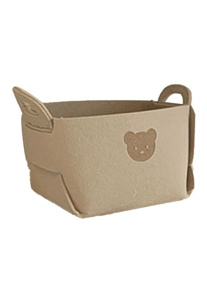 Foldable Multipurpose Storage Basket Cute Bear Design Ideal for Home Car Trunk Sturdy Felt Material Portable with Handles Perfect for Organizing Sundries in Sedan SUV - Image 5