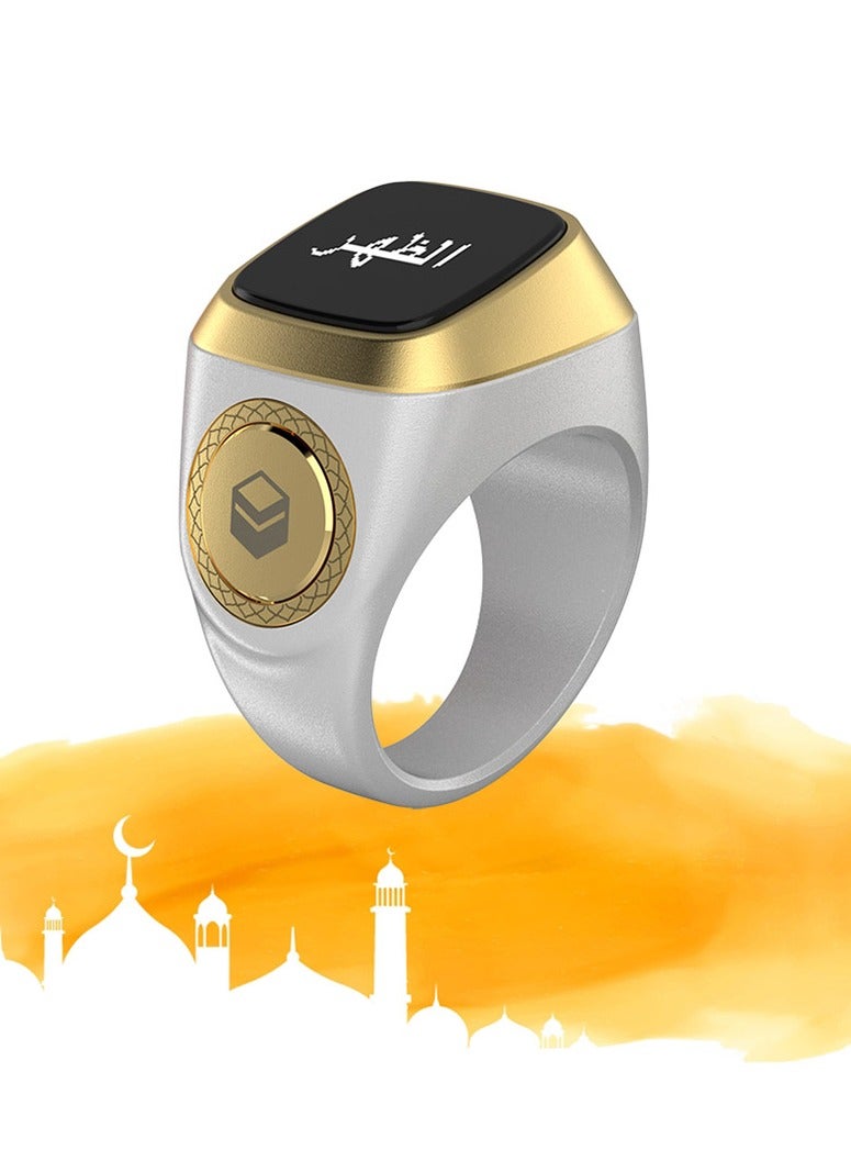 iQIBLA Smart Tasbih Zikr Ring OLED Display Powerful Battery Backup Smart Ring App Operated Tasbih Counter Prayer Reminder Technology Plastic 5 Prayer Time Reminders iQibla Smart Zikr Ring 22MM White - Image 2