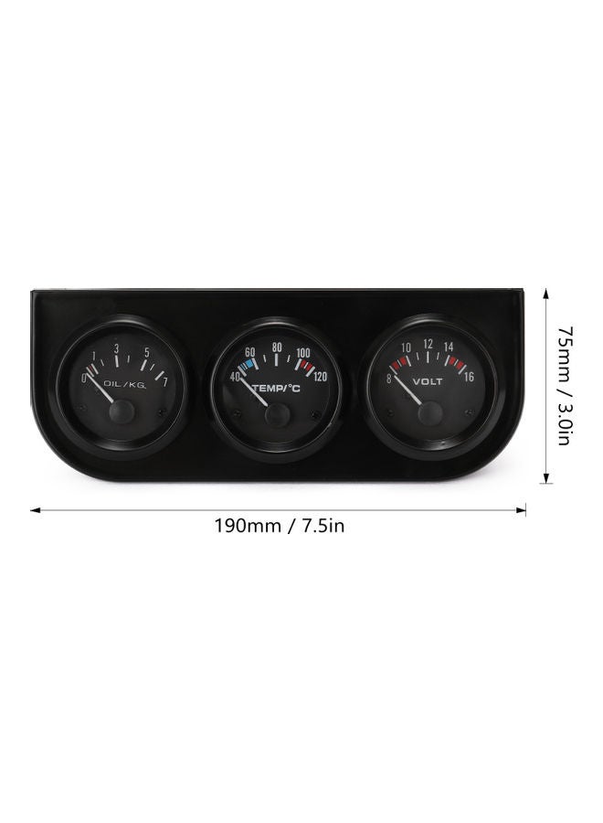 3-in-1 Volt Meter Water Temp Gauge Oil Kit