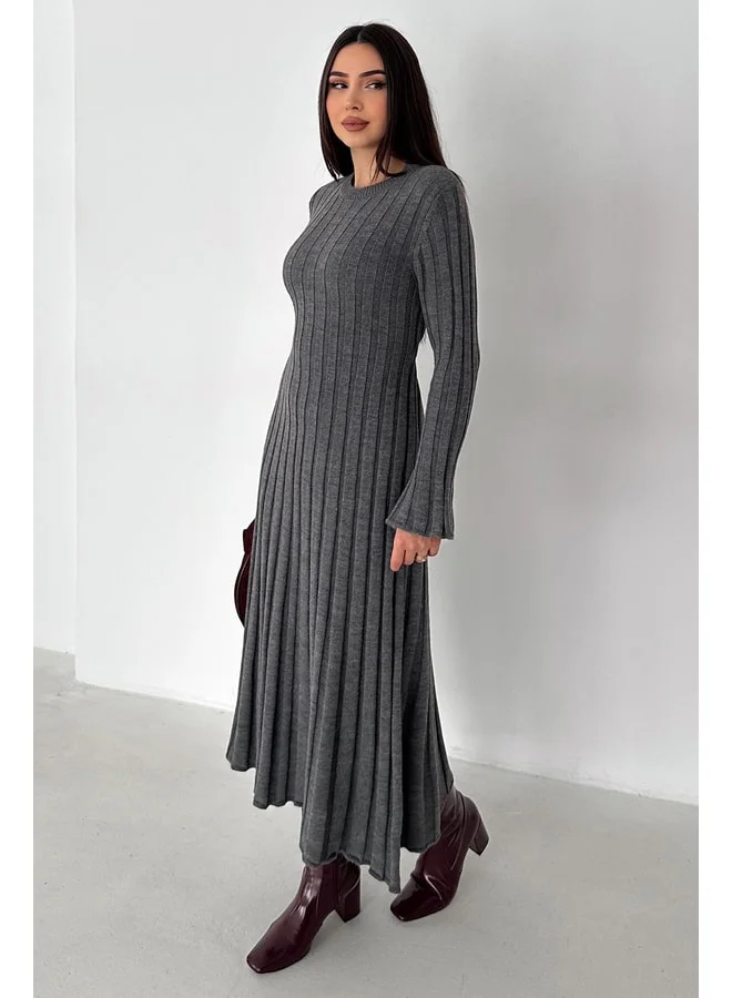 Noa Noa Women's Long Ribbed Knit Dress – Grey Flow.