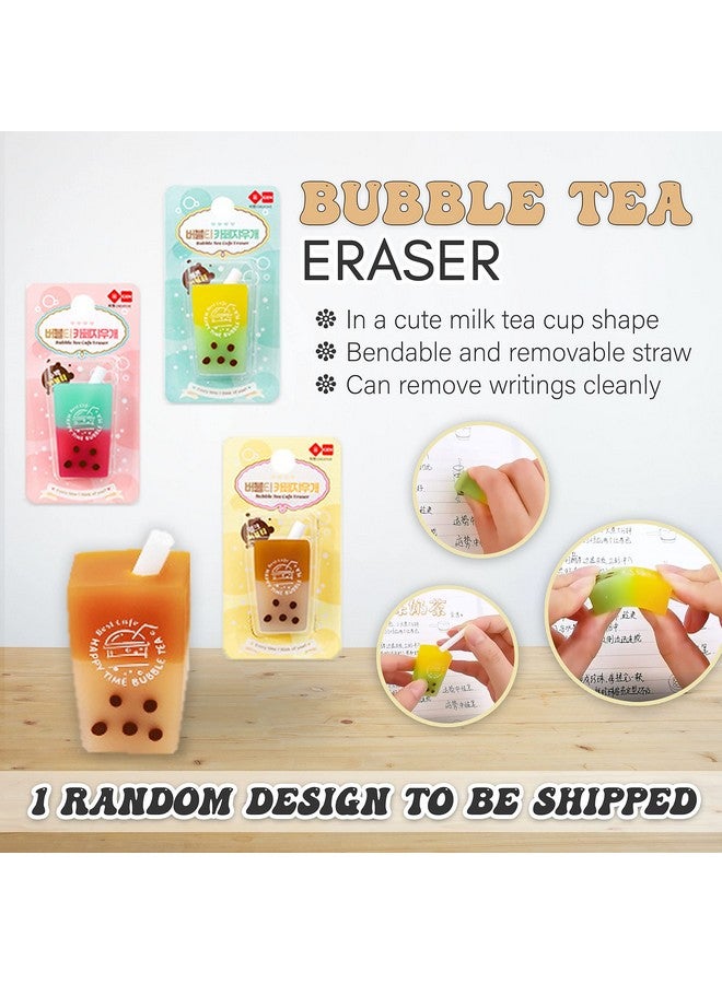 Primo Lines Kawaii Pencil Case And Complete 61 Pcs Pink Stationary Set With Pop Up Cute Boba Case, 8 Pens, 50 Bubble Tea Stickers, Multi Color Pen For School Supplies - Image 2