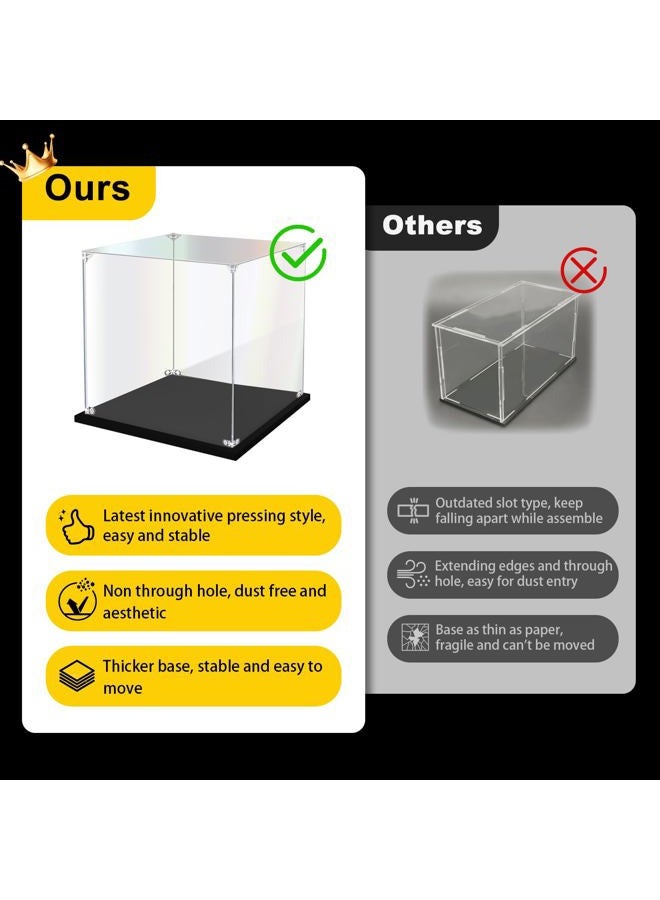 KOLIPI Acrylic Display Case for Collectibles Assemble Clear Acrylic Display Box for Lego Alternative Glass Case for Display Figures Doll Toys Home Storage(8x8x12 inch, 20x20x30 cm) - Image 2