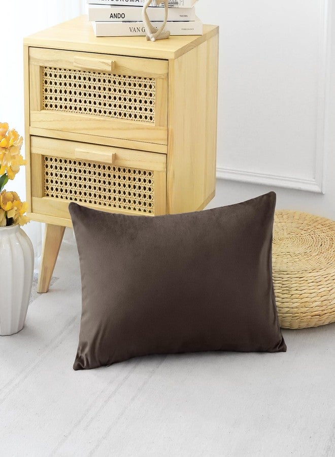 Artscope Luxury Velvet Pillow Covers Decorative Rectangle Pillowcases Soft Solid Cushion Cases for Couch Sofa Bedroom Car Decor 16x24 Inch Chocolate Brown - Image 5