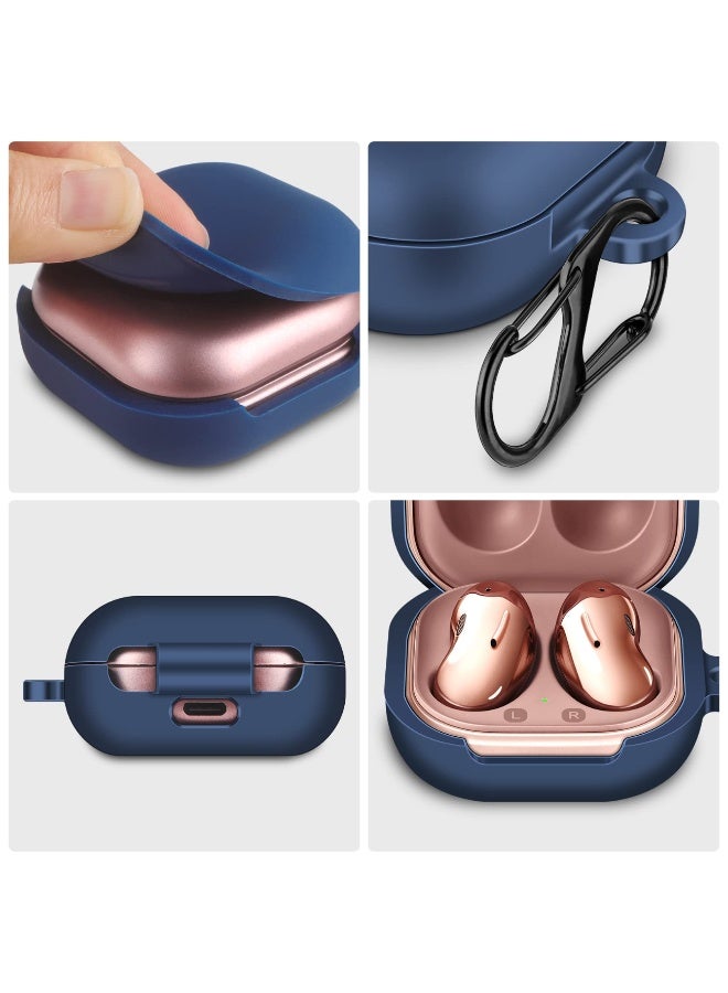 1pcs Silicone Case for Samsung Galaxy Buds 2 Pro Case (2022)/Galaxy Buds 2 Case (2021) /Galaxy Buds FE (2023)/Galaxy Buds Pro/Galaxy Buds Live TPU Protective Shockproof Anti-drop Scratch Resistant Case with Portable Hook - Image 5