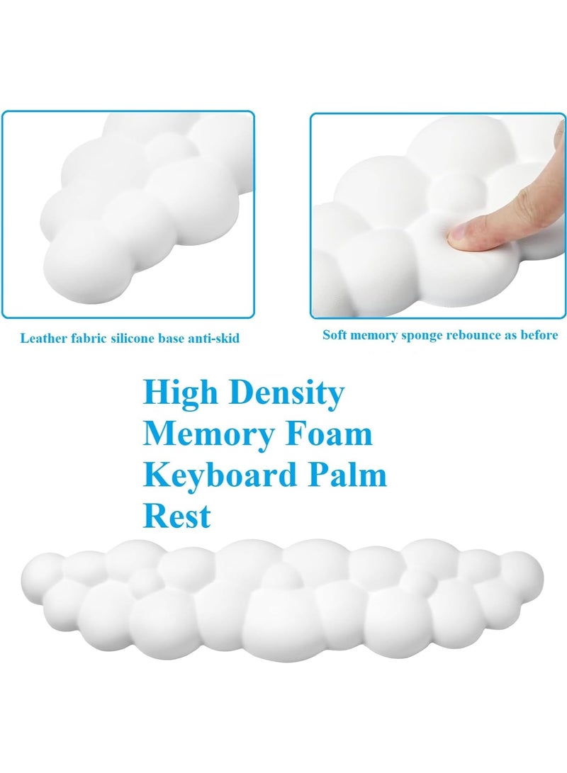 Keyboard Wrist Rest Set, Ergonomic Keyboard Wrist Rest, High Density Memory Foam Keyboard Palm Rest, Memory Cloud Shaped Wrist Rest for Typing Pain Relief - Image 5