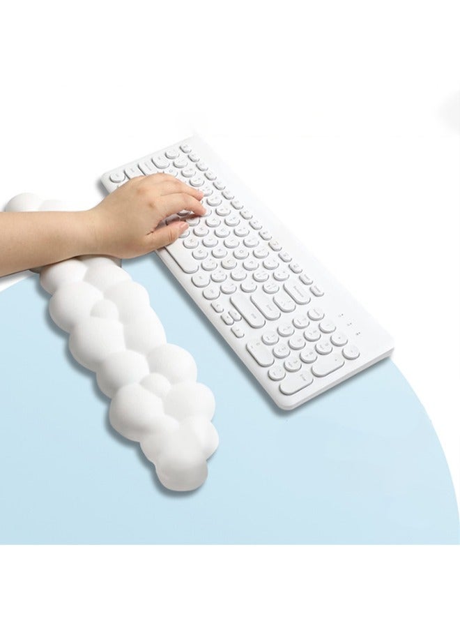 Keyboard Wrist Rest Set, Ergonomic Keyboard Wrist Rest, High Density Memory Foam Keyboard Palm Rest, Memory Cloud Shaped Wrist Rest for Typing Pain Relief - Image 1