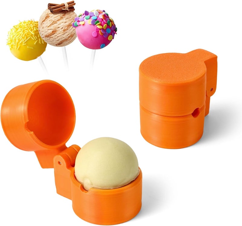 MITCHENIFY 2 PCS Round Cake Pop Mold Shapes Press Set, 3D Printed Sphere Circle Cake Pop Cutter and Pusher, Baking Tools Accessories for Home Baking, Birthday Parties, Wedding Desserts - Image 1