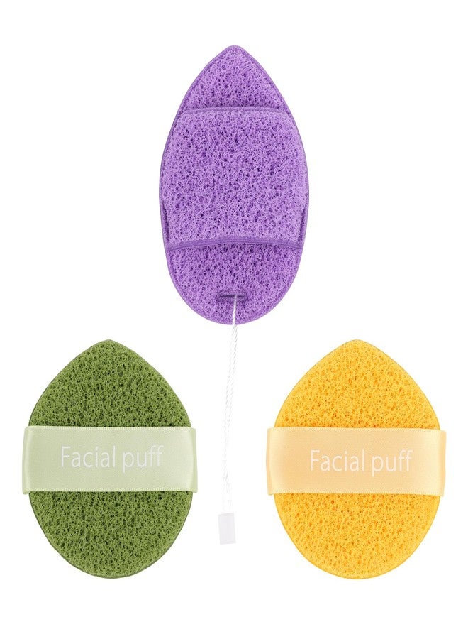 Raffaello إسفنجة الوجه، إسفنجات رافاييلو للوجه للتنظيف والتقشير، فرشاة تنظيف الوجه القابلة لإعادة الاستخدام يوميًا، تنظيف عميق وإزالة الجلد الميت 3 عبوات - Image 1