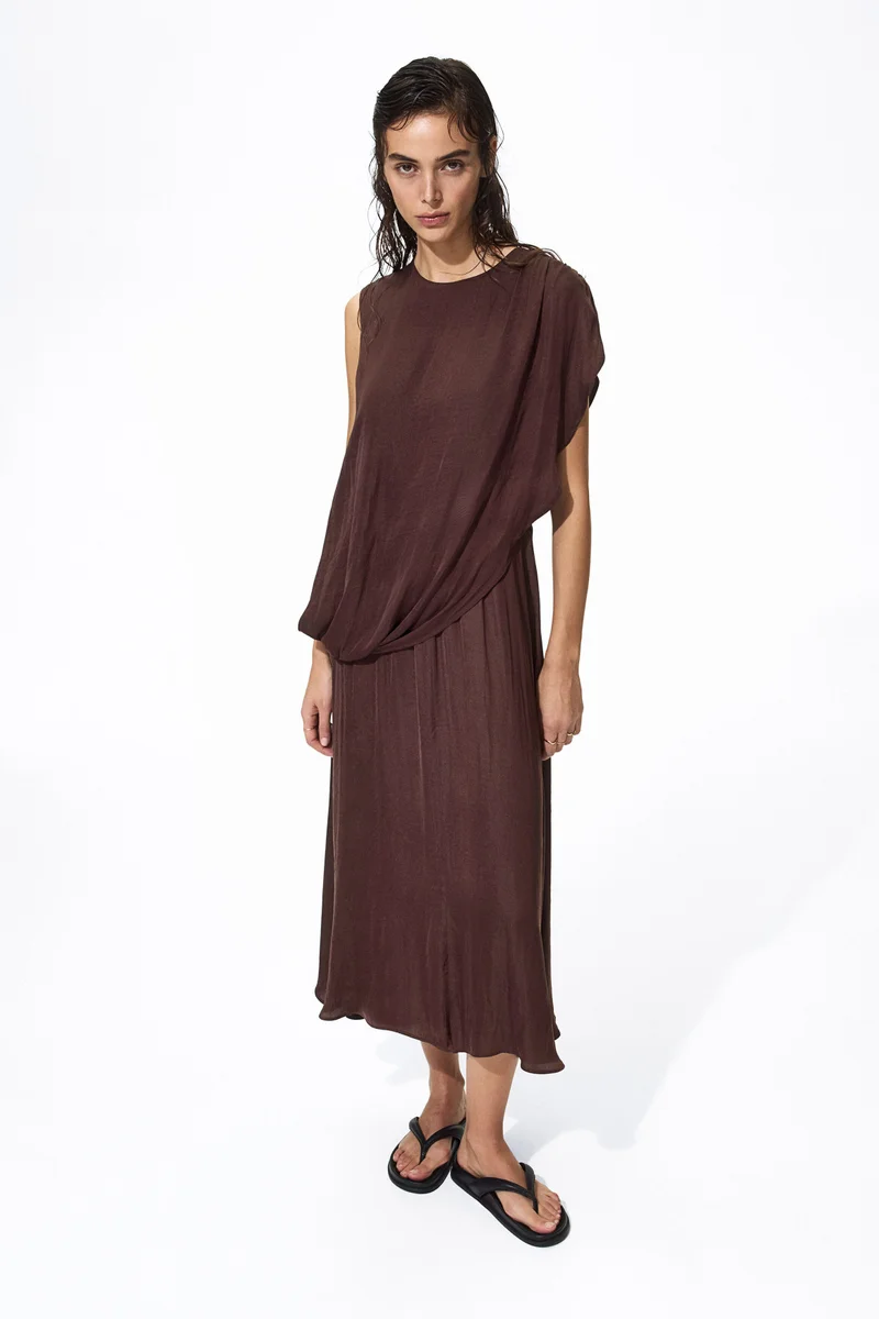Draped satin dress