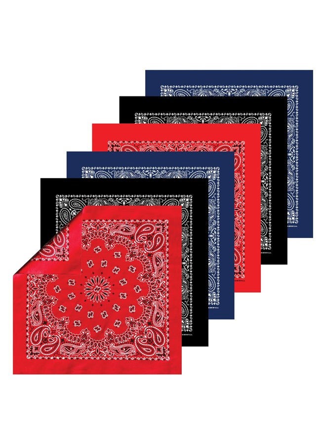 B53 100% Cotton Paisley Bandanas Made in the USA - Stylish Headband, Handkerchief, Scarf - 21 inch x 21 inch, Multicolor, 21 inches by 21 inches - Image 1