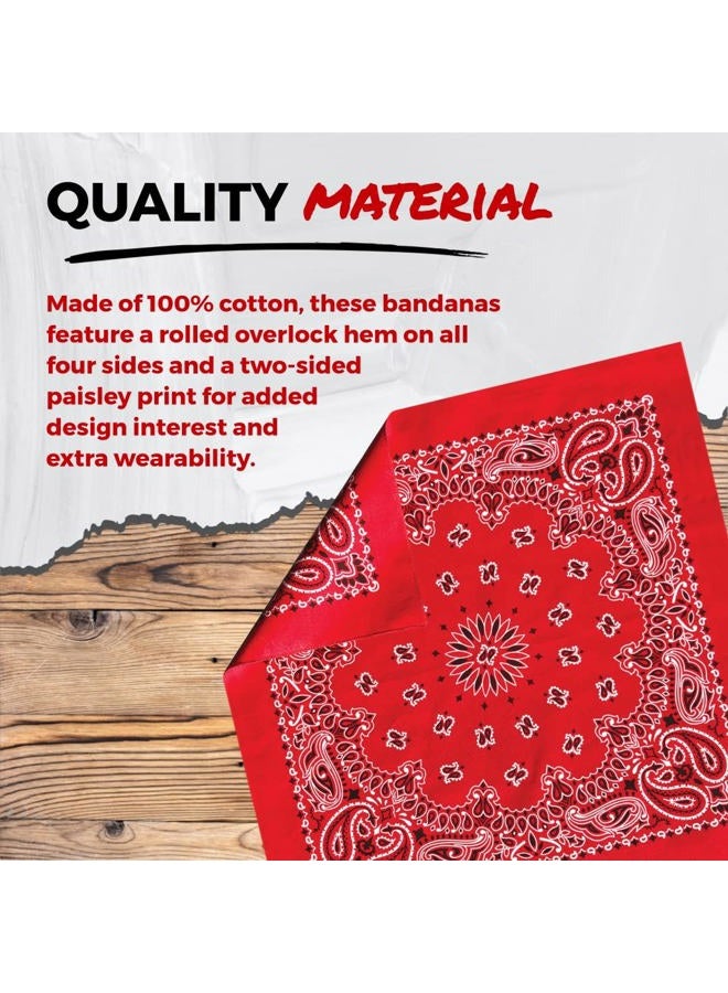 B53 100% Cotton Paisley Bandanas Made in the USA - Stylish Headband, Handkerchief, Scarf - 21 inch x 21 inch, Multicolor, 21 inches by 21 inches - Image 3