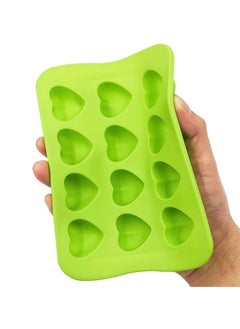 NQOOH Heart-Shaped Silicone Molds for Chocolate Candy and Jelly 3-Pack with 12 Cavities in Red Yellow and Green  - Image 3