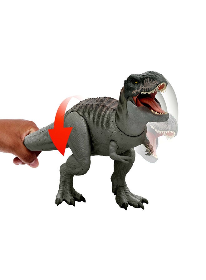 JURASSIC WORLD Mattel Rebirth Power Devour Tyrannosaurus Rex Dinosaur Figure With Tongue Activated Constant Chomp, Lights & Sounds, Digital Play  - Image 4