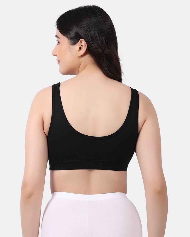 Lavos Women's Organic Cotton, Bamboo, Elastane Non-Padded Everyday Bra (LW1379COMFORTBRA-PARENT_Black_L) - Image 2