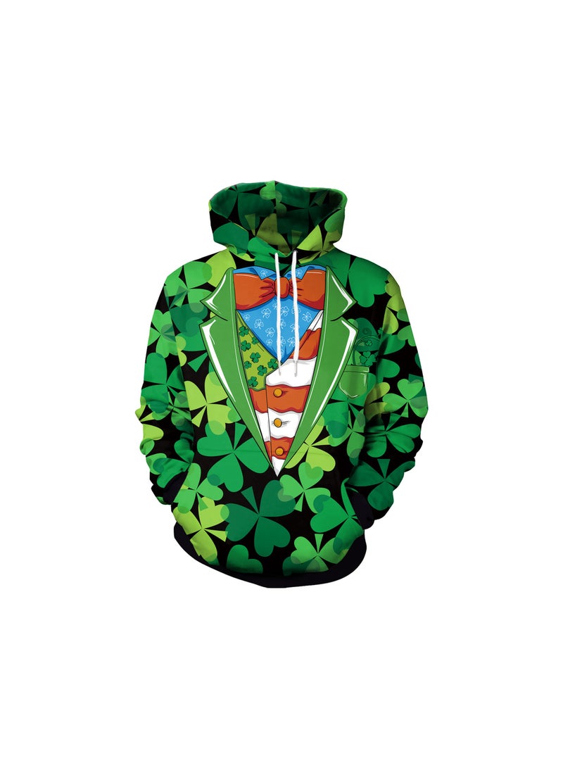 Loquat Animal Printed Green Hooded Hoodie - Image 1