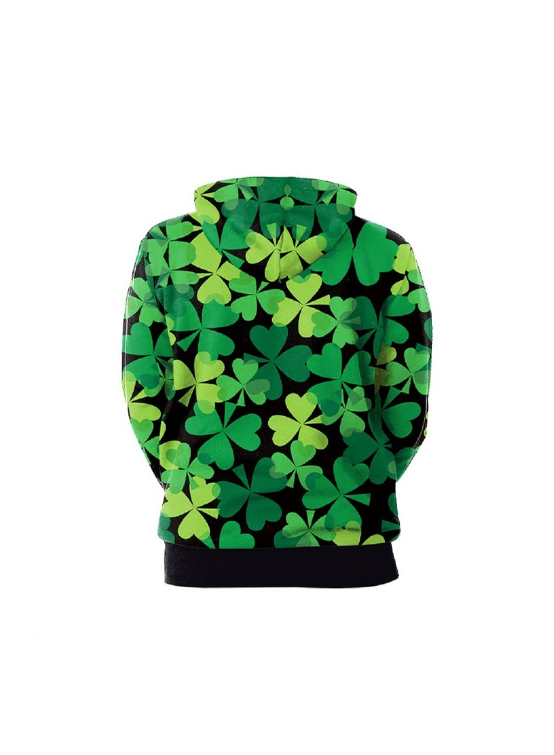 Loquat Animal Printed Green Hooded Hoodie - Image 2