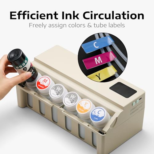 OFFNOVA Immerge CISS DTF with Digital Display, White Ink Circulation System, Extension CISS Ink Tube and Waste Ink Tank/Collector for ET8550 ET8500 L1800 L800 L805 DTF Printer - Image 5