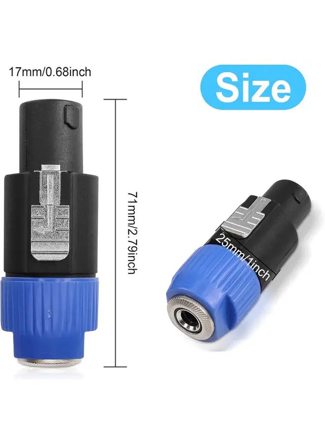 2pcs Speakon to 1 4 Inch Adapter Heavy Duty Speaker Connector with Screw Threads - Image 1