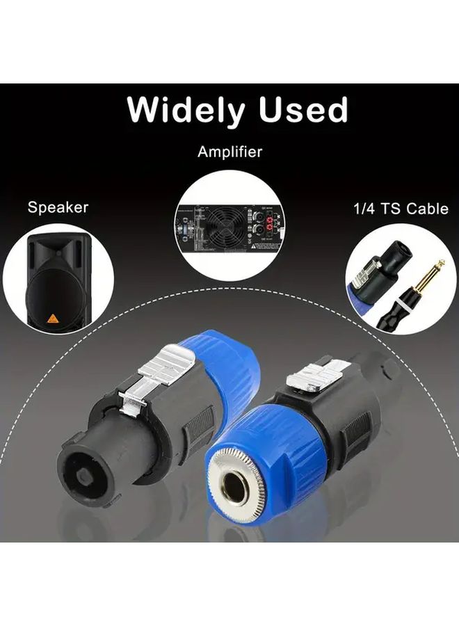2pcs Speakon to 1 4 Inch Adapter Heavy Duty Speaker Connector with Screw Threads - Image 5